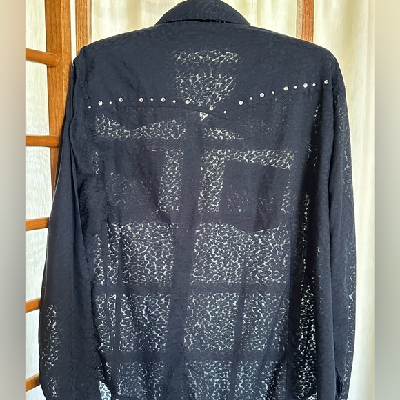 Cumberland Outfitters Western Shirt Snap Button Down Rhinestone 1X - Picture 4 of 6